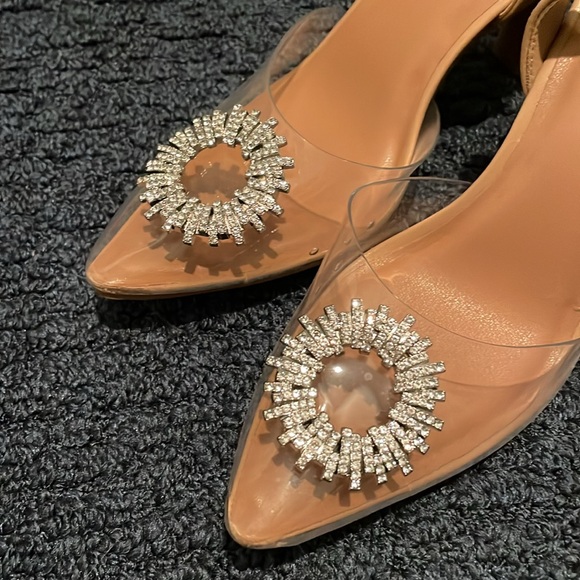 CLEAR Toe Heels w/sparkle - Picture 2 of 4